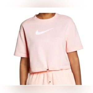 Nike Women Swoosh Fleece Over Sized Crop Top Atmosphere Arctic